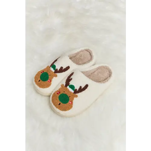 Cozy Up with Melody Rudolph Print Plush Slide Slippers