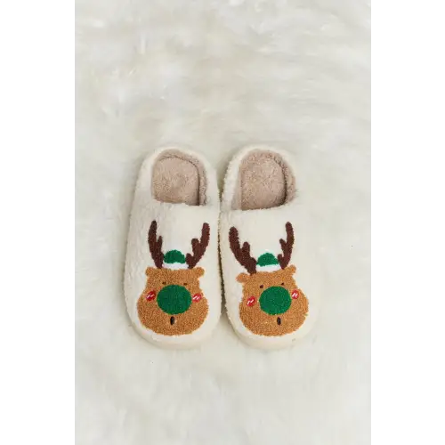 Cozy Up with Melody Rudolph Print Plush Slide Slippers