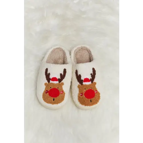 Cozy Up with Melody Rudolph Print Plush Slide Slippers