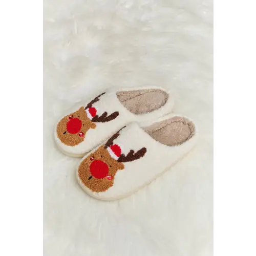 Cozy Up with Melody Rudolph Print Plush Slide Slippers