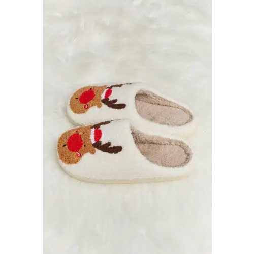 Cozy Up with Melody Rudolph Print Plush Slide Slippers