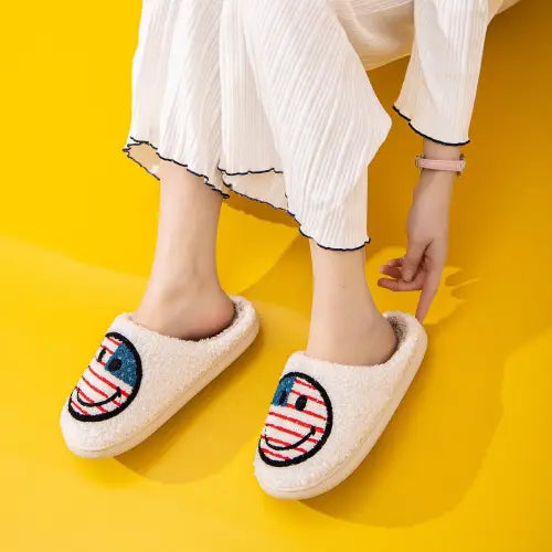 Cozy Up with Melody Smiley Face Slippers