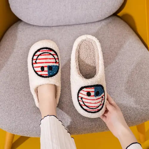 Cozy Up with Melody Smiley Face Slippers