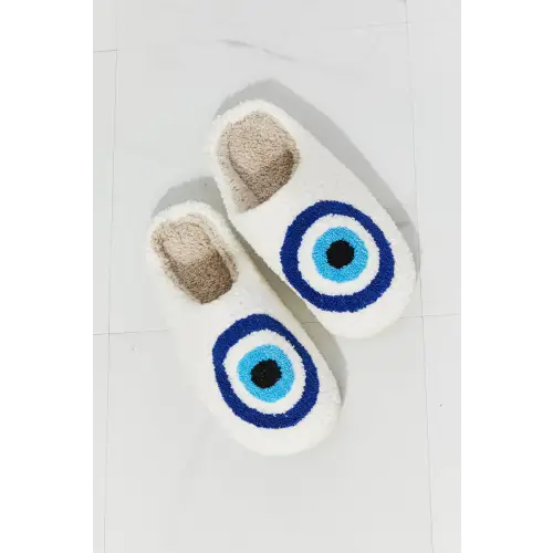 Cozy Up with MMShoes Evil Eye Plush Slippers