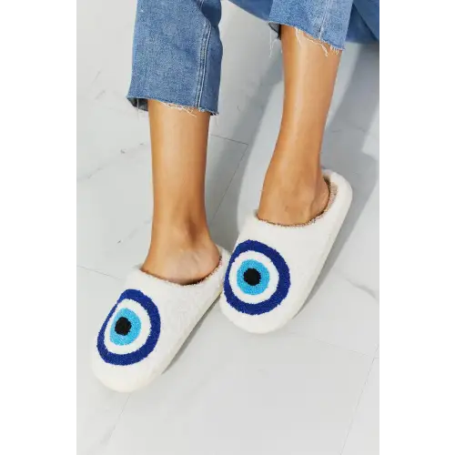 Cozy Up with MMShoes Evil Eye Plush Slippers