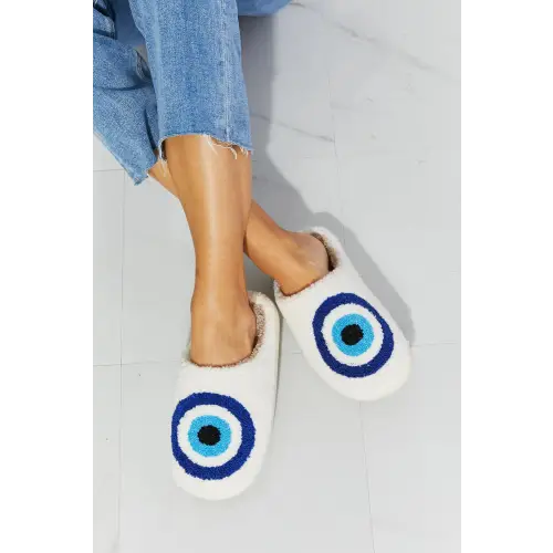 Cozy Up with MMShoes Evil Eye Plush Slippers