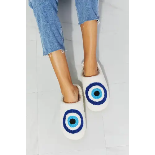 Cozy Up with MMShoes Evil Eye Plush Slippers