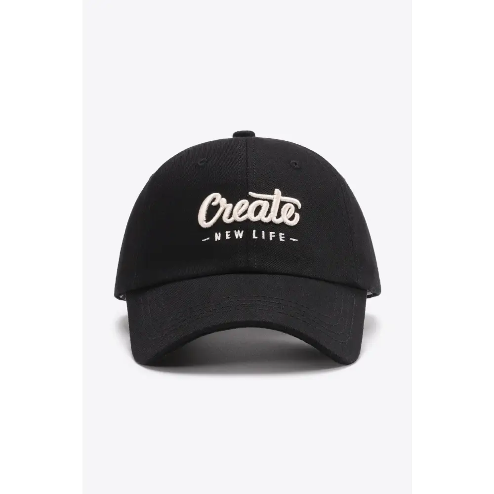 CREATE NEW LIFE Adjustable Cotton Baseball Cap