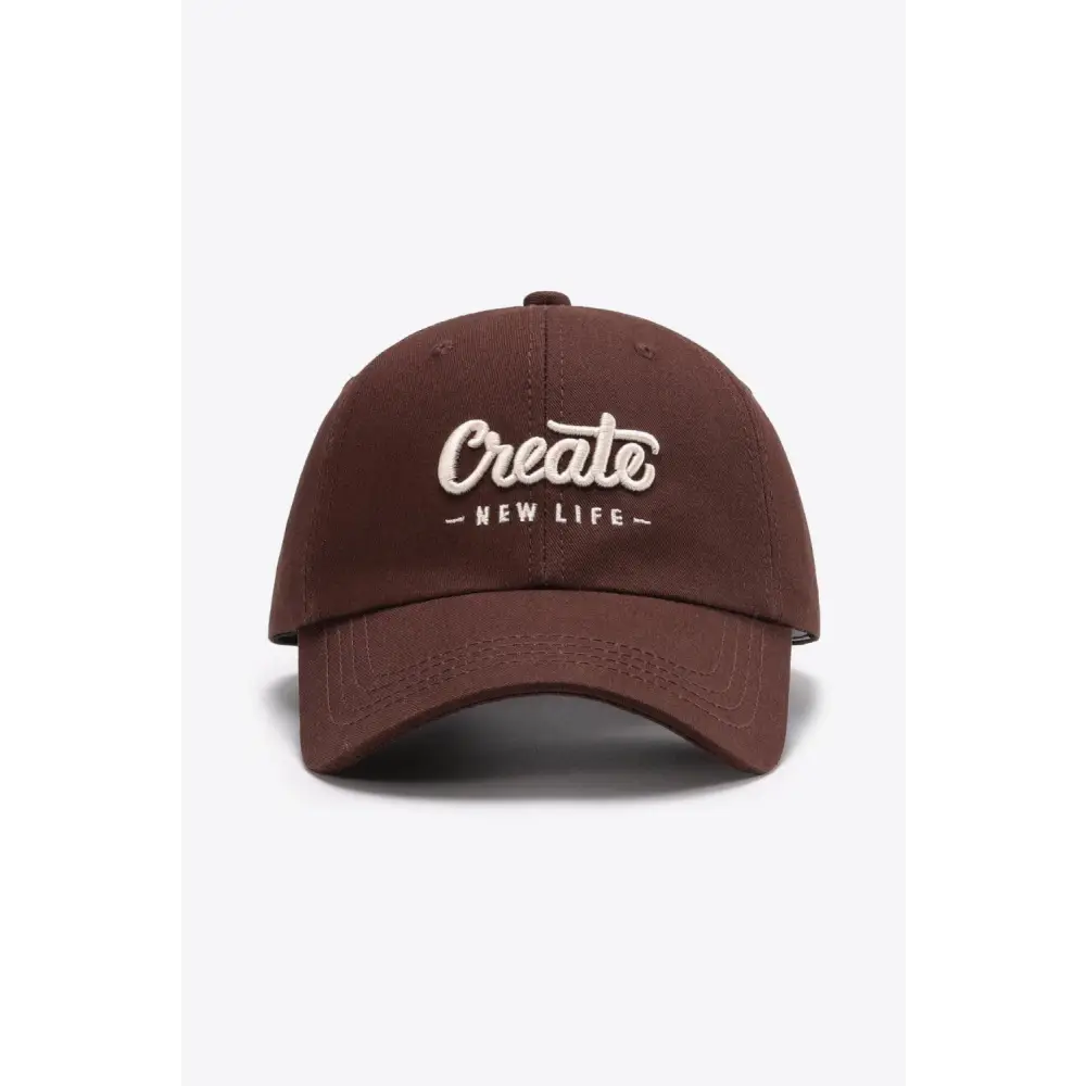 CREATE NEW LIFE Adjustable Cotton Baseball Cap