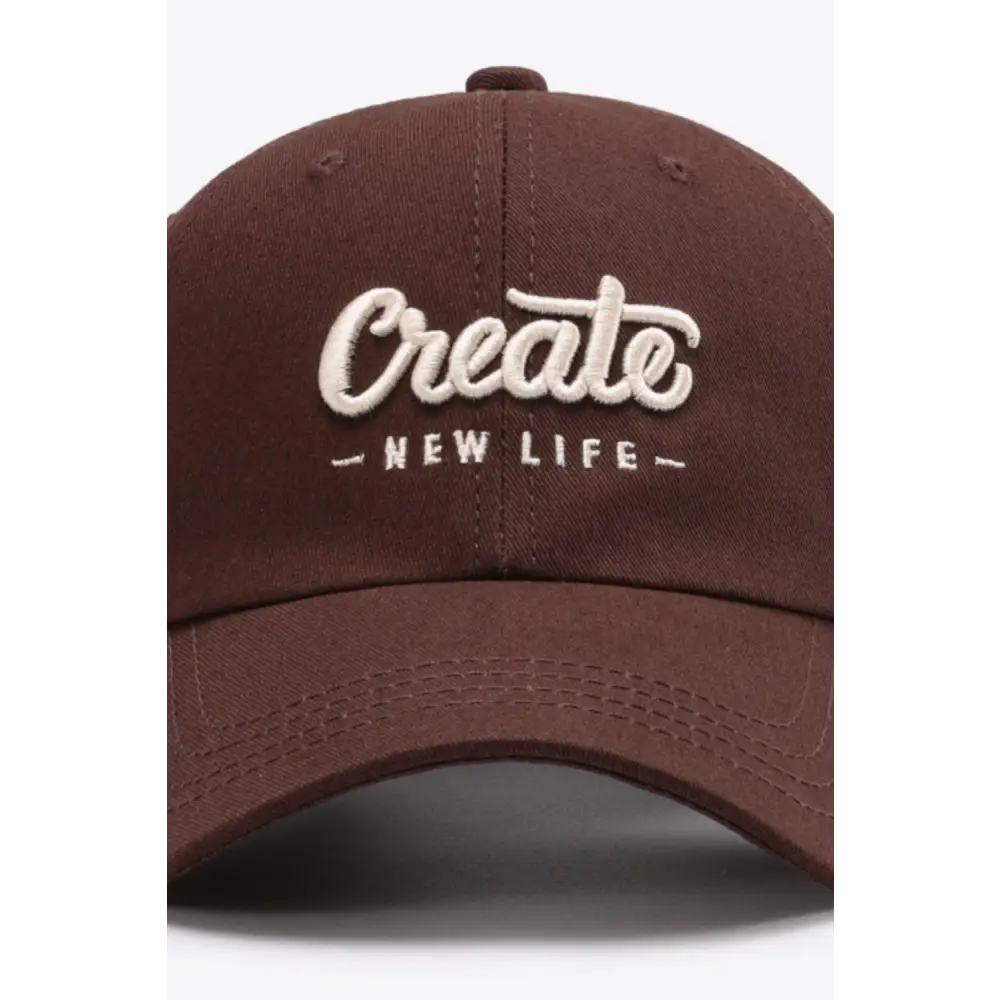 CREATE NEW LIFE Adjustable Cotton Baseball Cap