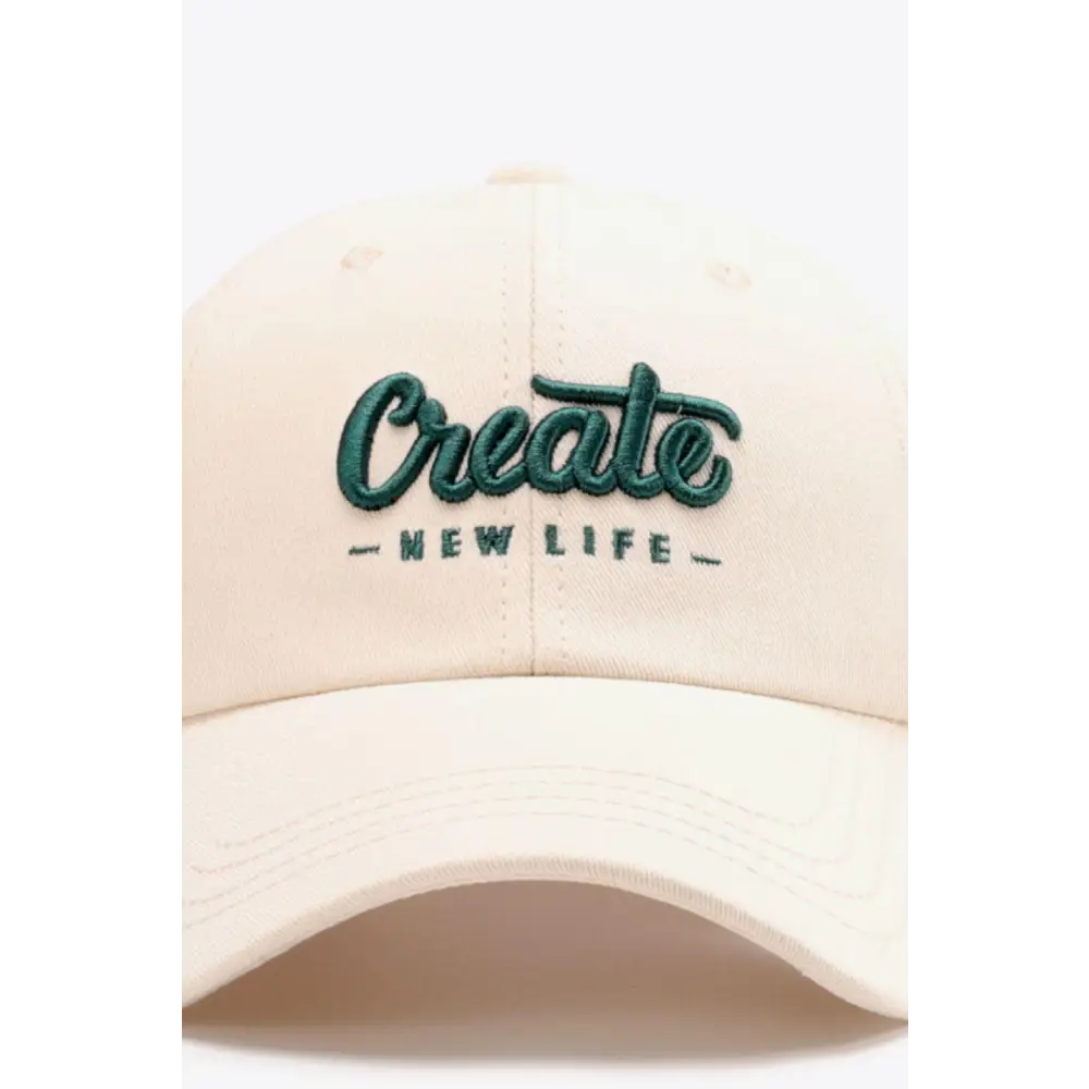 CREATE NEW LIFE Adjustable Cotton Baseball Cap