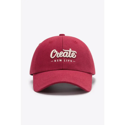 CREATE NEW LIFE Adjustable Cotton Baseball Cap - CM Fashion