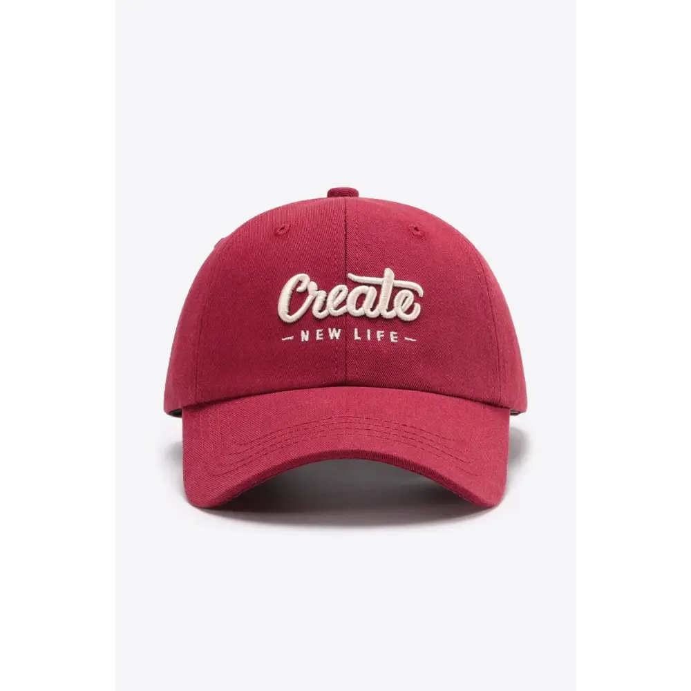 CREATE NEW LIFE Adjustable Cotton Baseball Cap