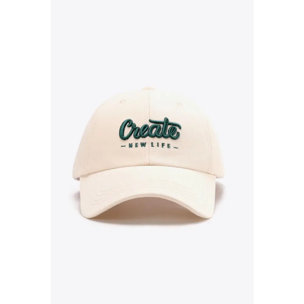 CREATE NEW LIFE Adjustable Cotton Baseball Cap