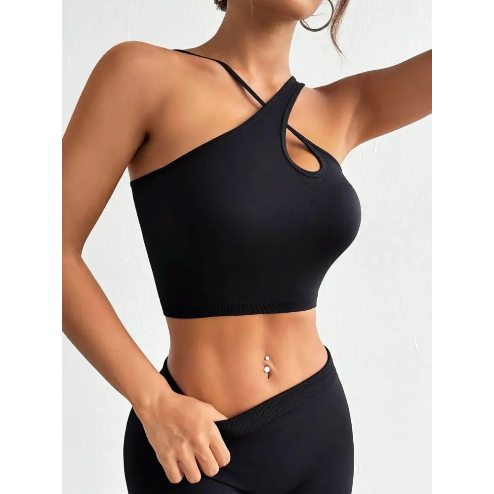 Crisscross Cutout Crop Active Tank