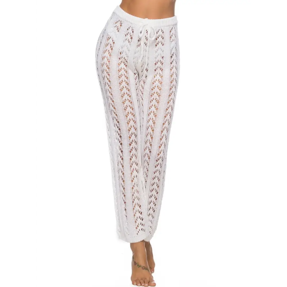 Breezy Cutout Drawstring High Waist Swim Pants for Beach Bliss