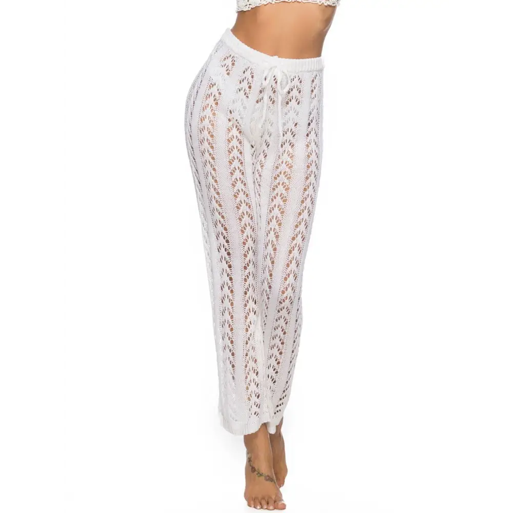 Breezy Cutout Drawstring High Waist Swim Pants for Beach Bliss