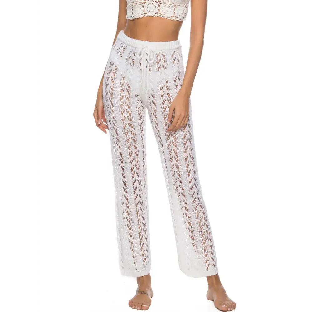 Breezy Cutout Drawstring High Waist Swim Pants for Beach Bliss