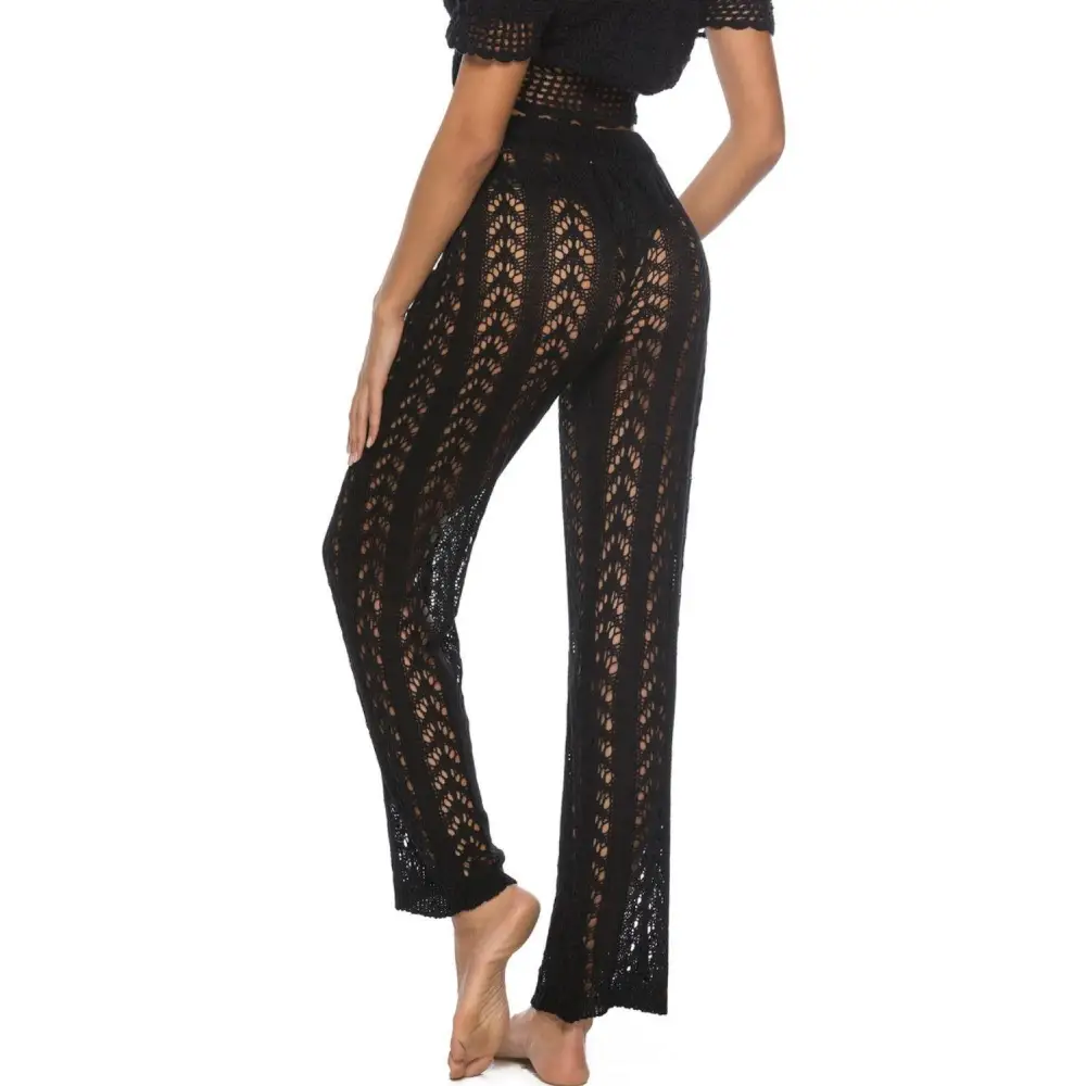 Breezy Cutout Drawstring High Waist Swim Pants for Beach Bliss