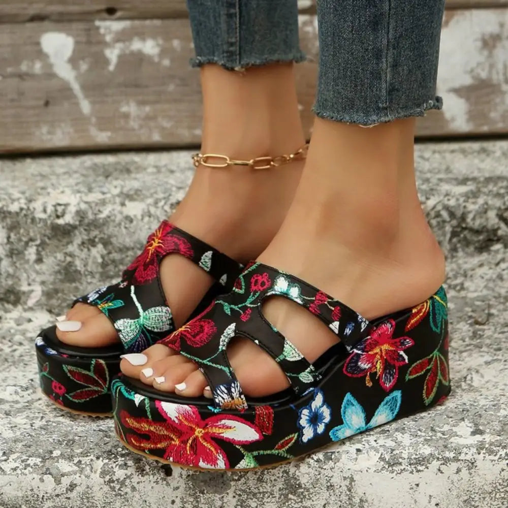 Stunning Zella Mode Cutout Floral Peep Toe Sandals for Summer