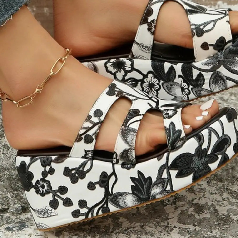 Stunning Zella Mode Cutout Floral Peep Toe Sandals for Summer