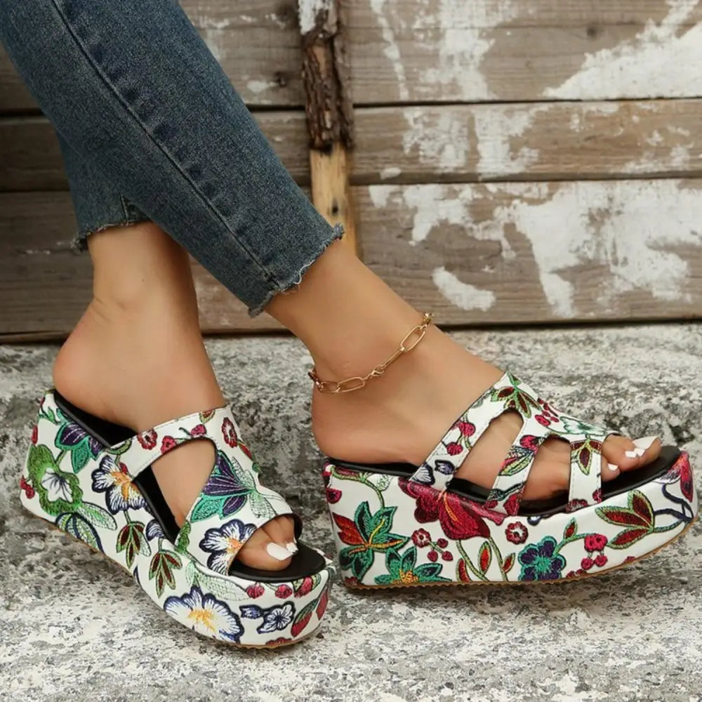 Stunning Zella Mode Cutout Floral Peep Toe Sandals for Summer