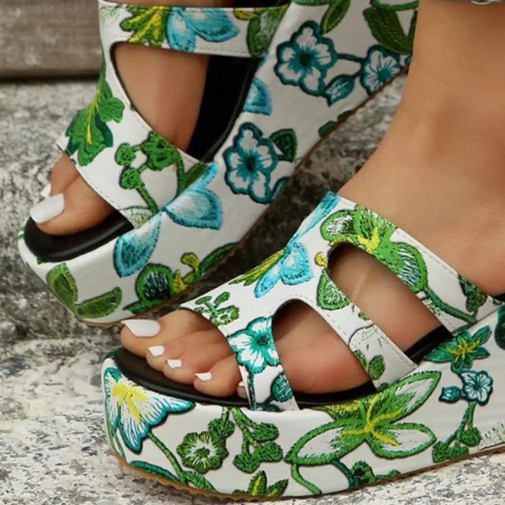 Stunning Zella Mode Cutout Floral Peep Toe Sandals for Summer