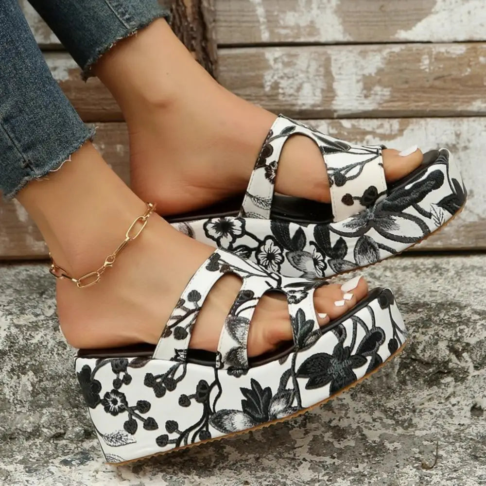 Stunning Zella Mode Cutout Floral Peep Toe Sandals for Summer