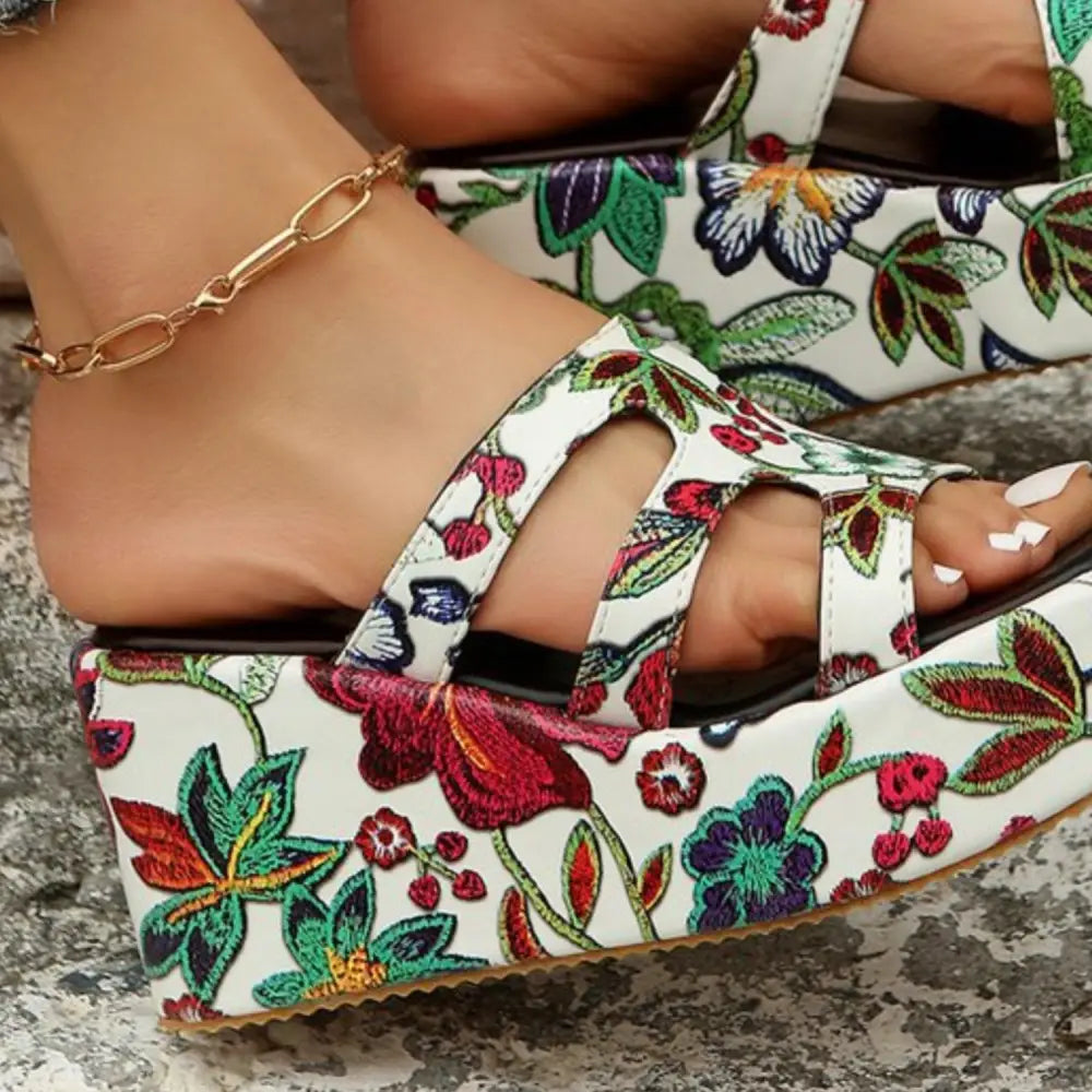 Stunning Zella Mode Cutout Floral Peep Toe Sandals for Summer