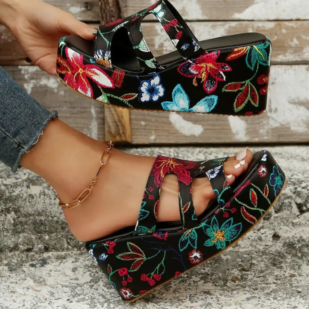 Stunning Zella Mode Cutout Floral Peep Toe Sandals for Summer