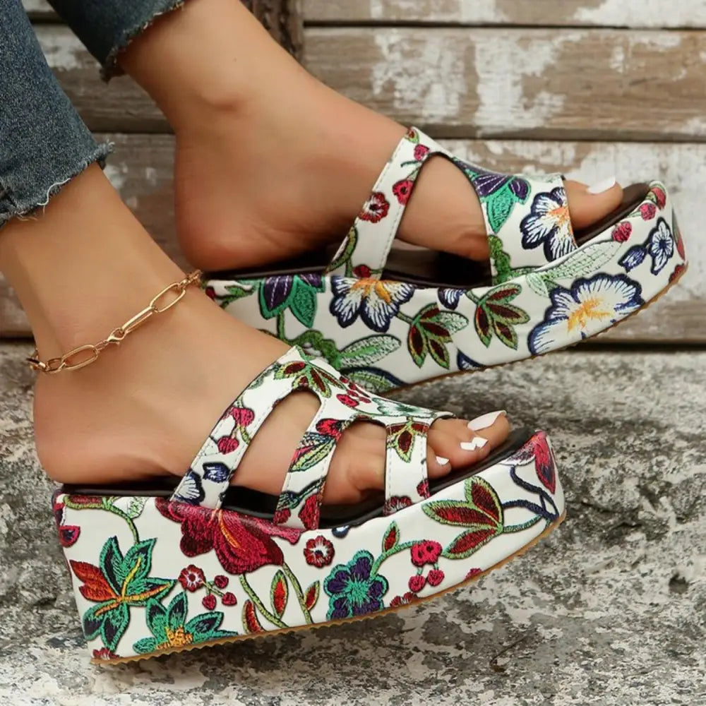 Stunning Zella Mode Cutout Floral Peep Toe Sandals for Summer