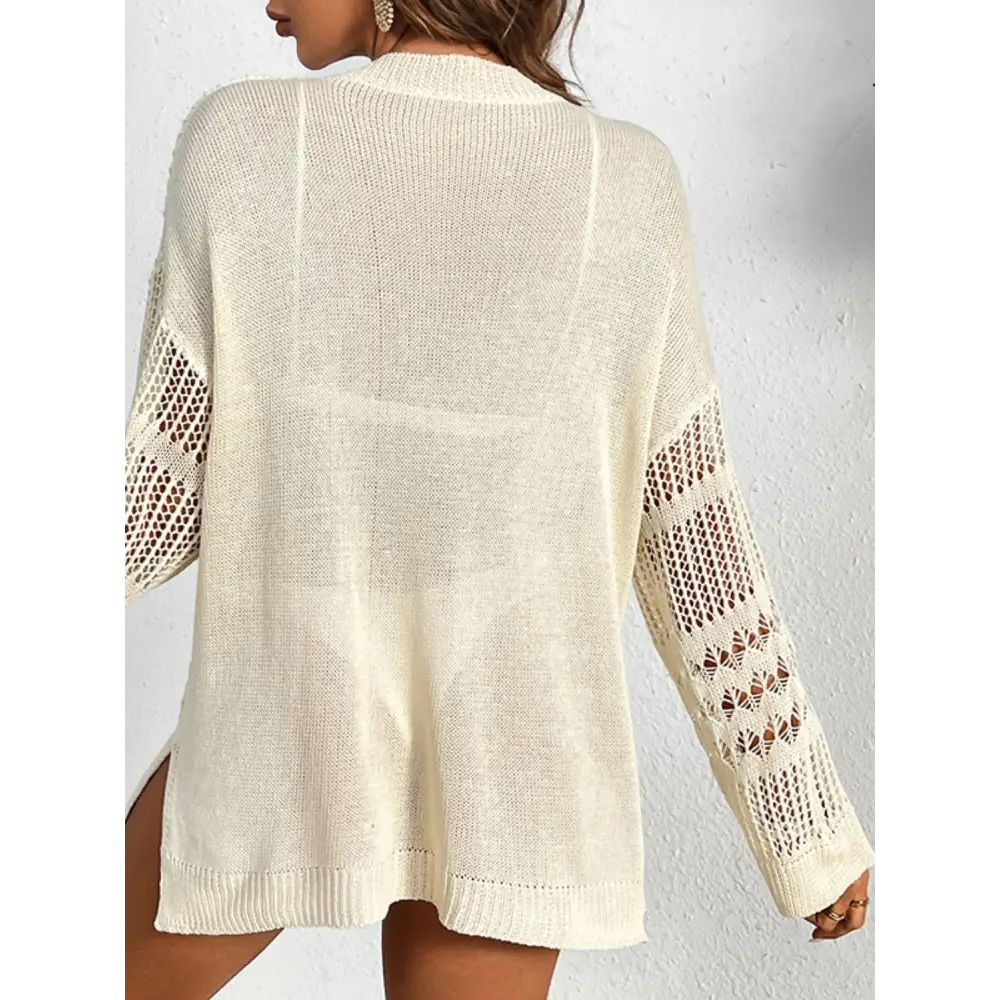 Alluring Notched Long Sleeve Cover-Up with Original Tags