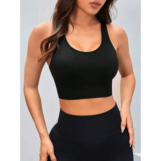 Cutout Racerback Scoop Neck Active Tank - Black / S - CynthiaMonica CM