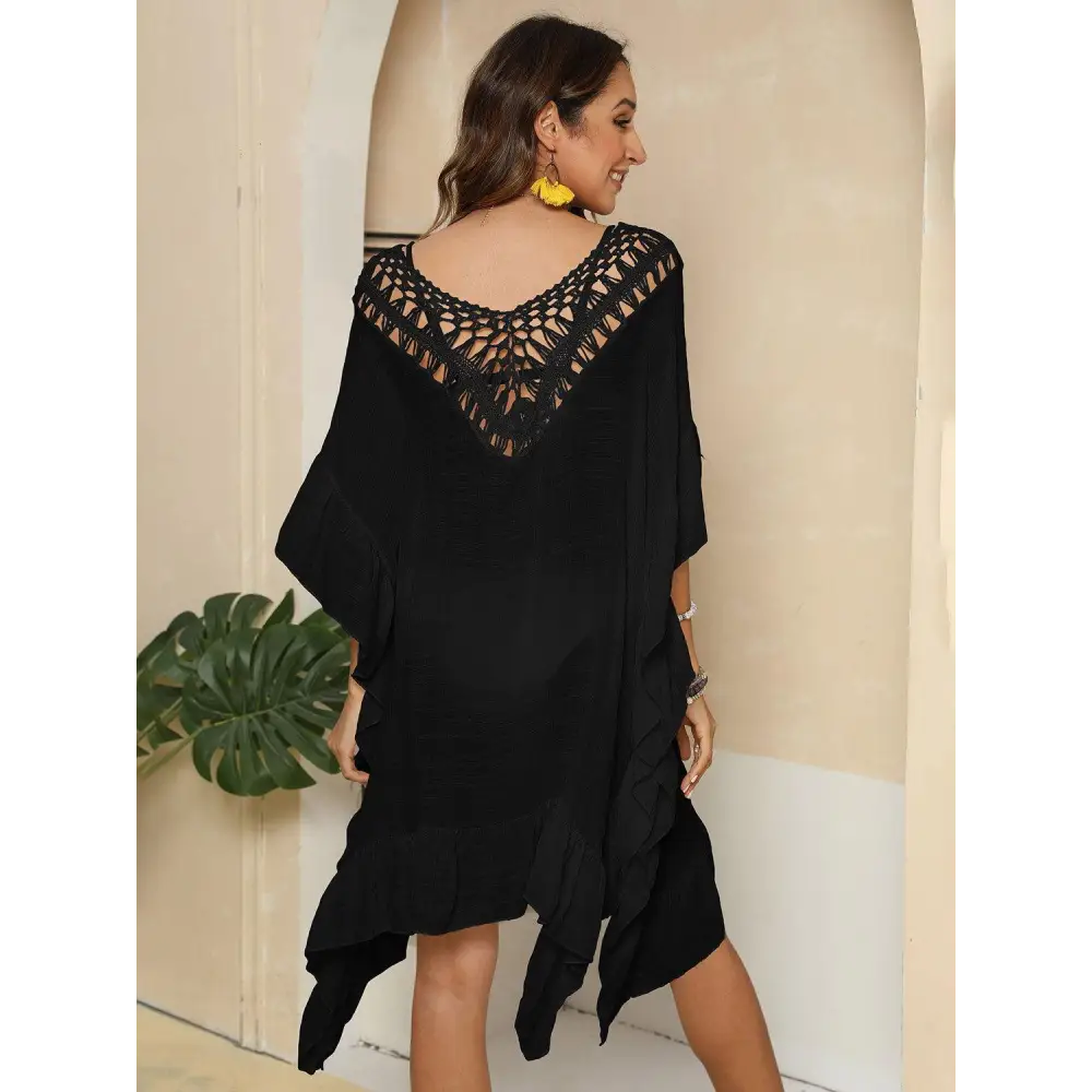 Romantic Ruffled Half Sleeve Cover-Up for Beach Bliss