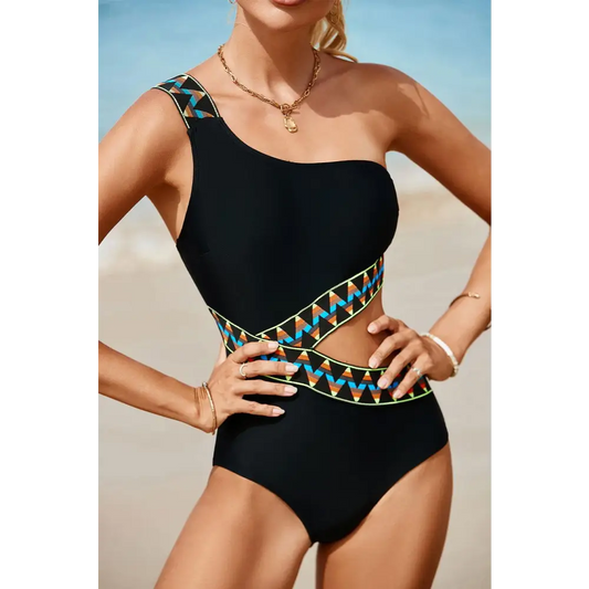 Cutout Single Shoulder One-Piece Swimwear - CM Fashion