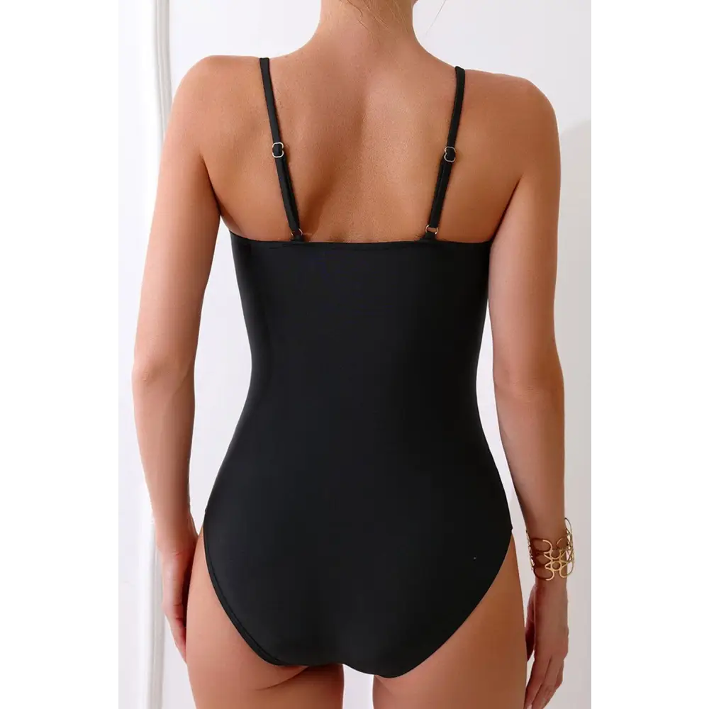 Alluring Cutout Spaghetti Strap One-Piece Swimwear for Summer Romance