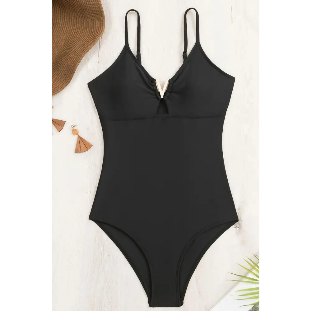 Alluring Cutout Spaghetti Strap One-Piece Swimwear for Summer Romance