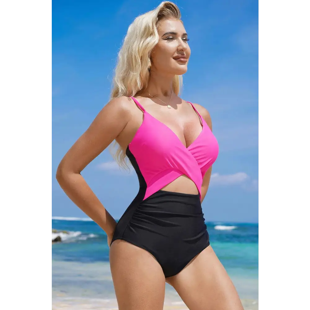 Flirty Cutout Spaghetti Strap One-Piece Swimwear for Summer Romance