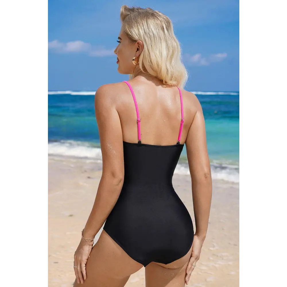 Flirty Cutout Spaghetti Strap One-Piece Swimwear for Summer Romance