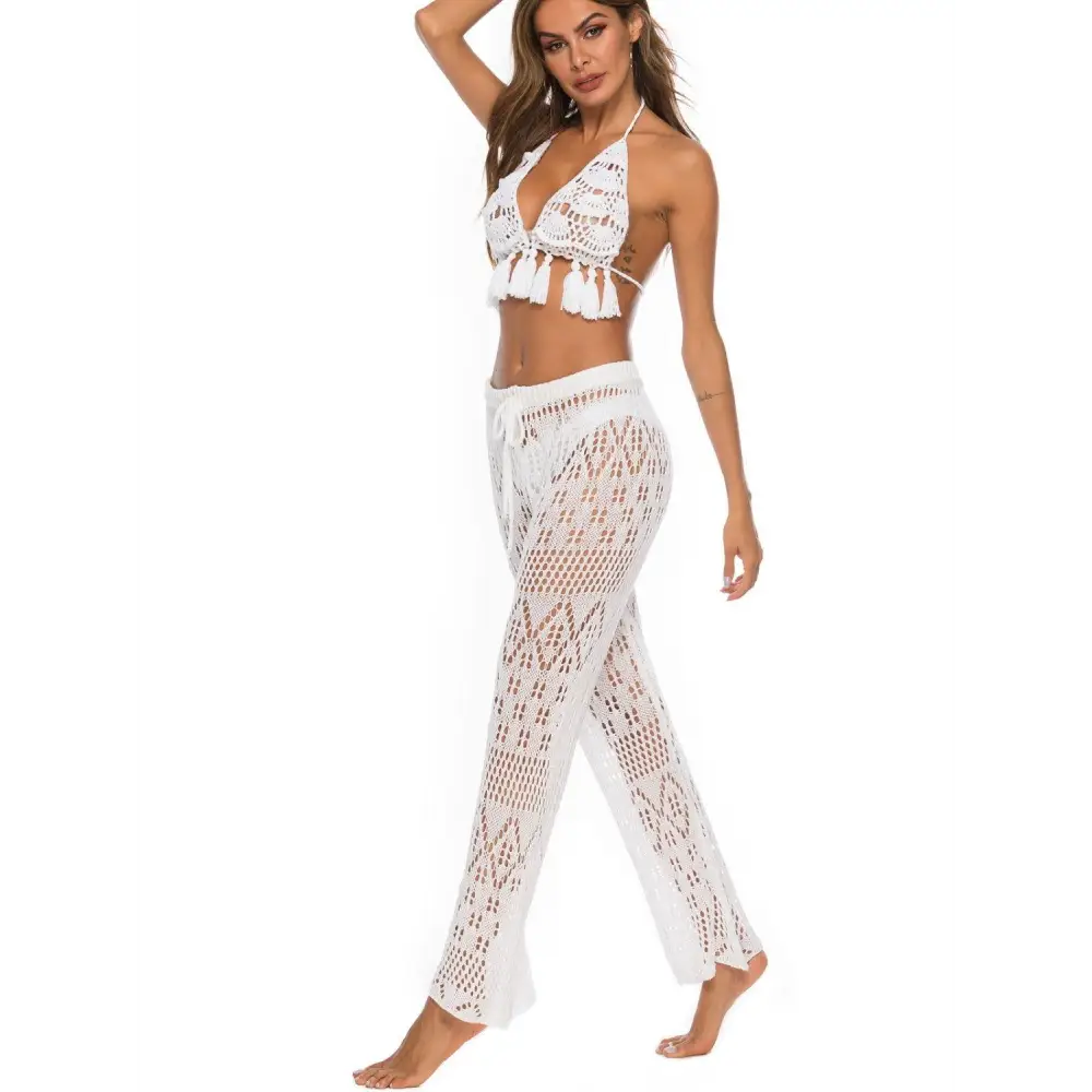 Breezy Cutout Straight Swim Pants for Beach Bliss