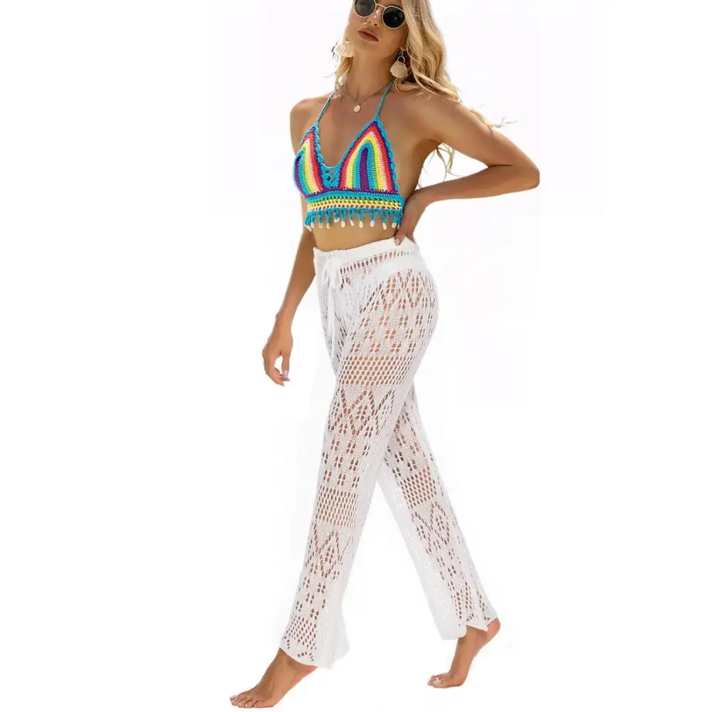 Breezy Cutout Straight Swim Pants for Beach Bliss