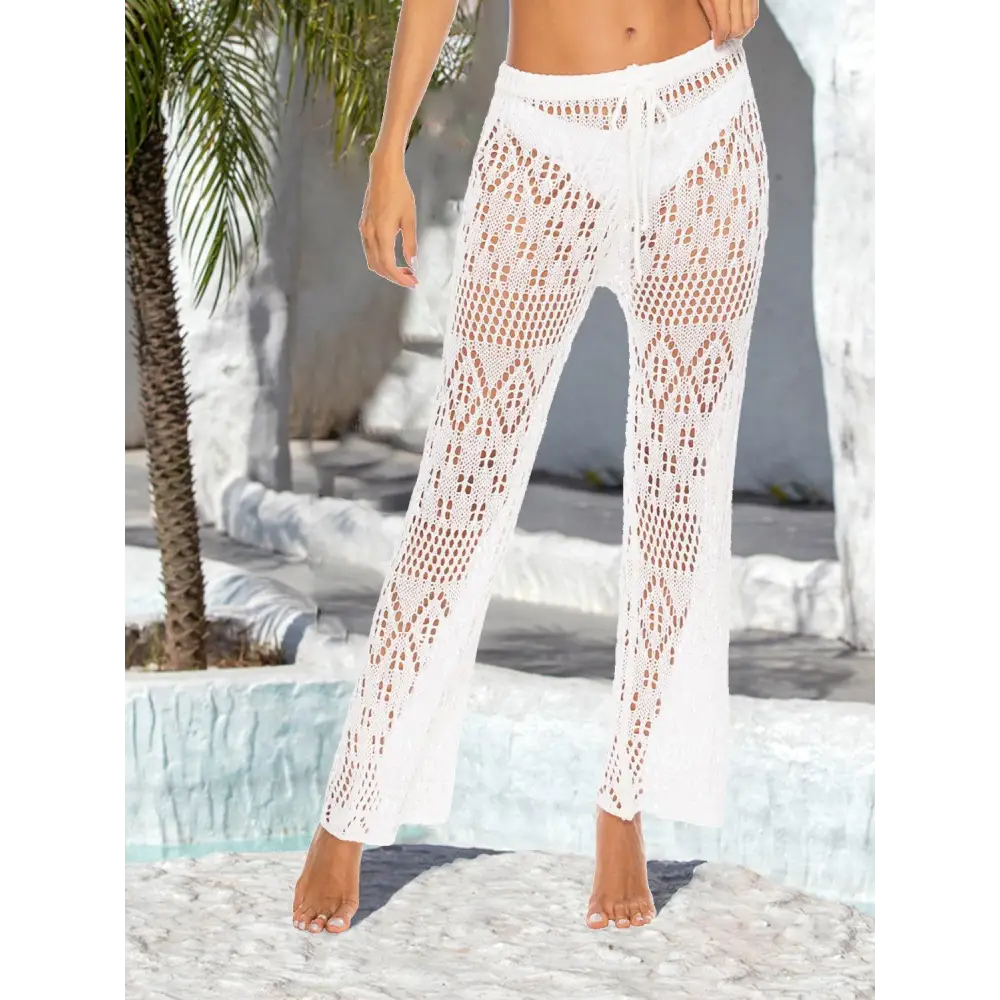 Breezy Cutout Straight Swim Pants for Beach Bliss