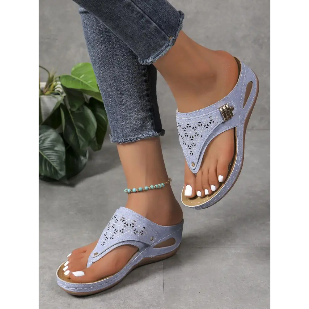 Cutout Toe Post PVC Sandals