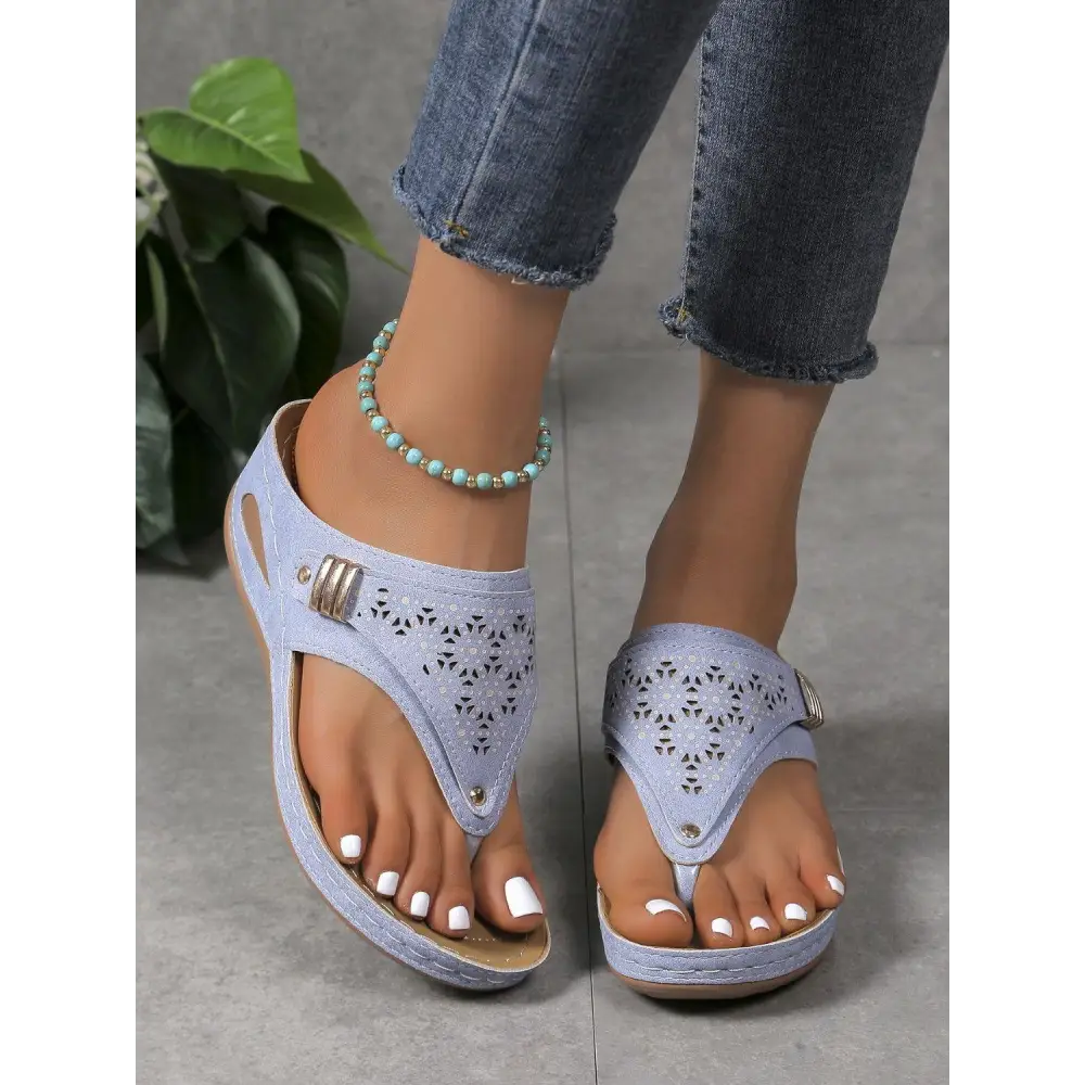 Cutout Toe Post PVC Sandals