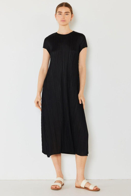 Marina West Swim Pleated Cap Sleeve A-Line Dress - CM