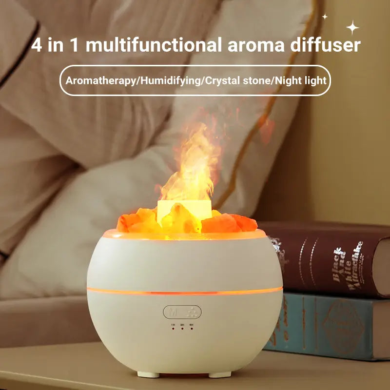 Experience Serenity with the USB-Powered Stone Simulation Flame Diffuser