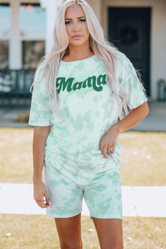 Women Printed Letter Graphic Lounge Set - CM