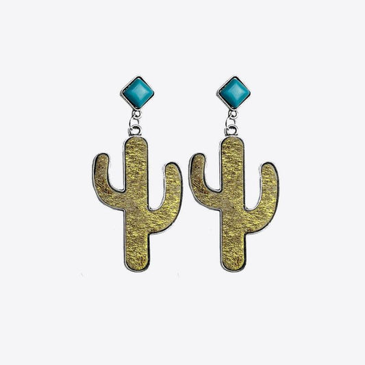 Turquoise Cactus Earrings - CM