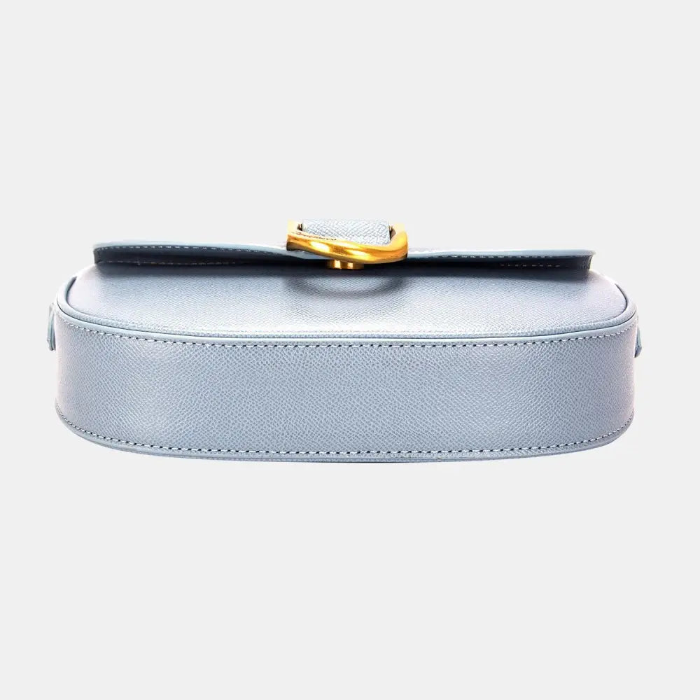 Elegant David Jones PU Leather Shoulder Bag in Serene Light Blue