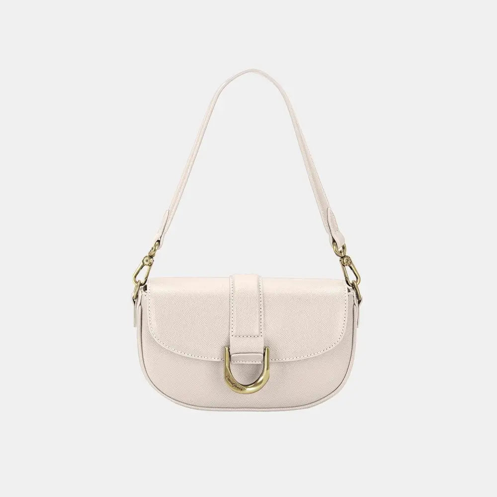 Elegant David Jones PU Leather Shoulder Bag in Serene Light Blue